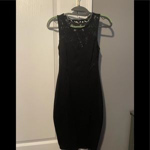 Black Sleeveless Dress with Sheer “Cut outs”